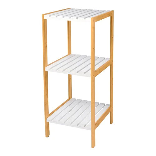 Casaria®, Standregal Bambus Weiß 80x33x34cm