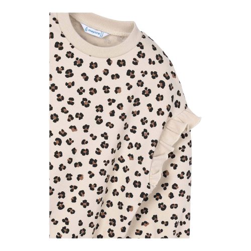Sweatshirt Leoprint Rüschen