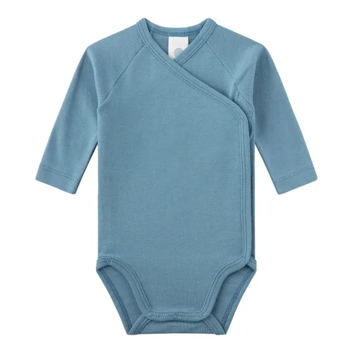 Sanetta 2er-Pack Wickelbodys langarm Bären natur/blau