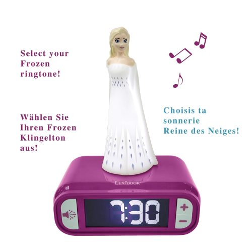 Lexibook - Wecker mit Nachtlicht Frozen II, Multicolor