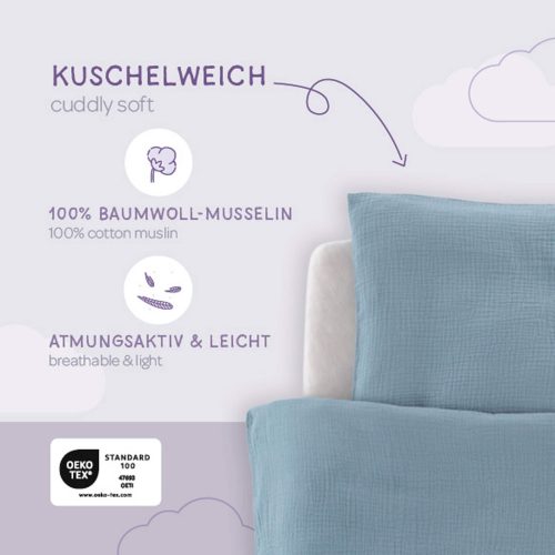 Bettwäsche Baumwollmusselin 40x60 / 100x135 cm