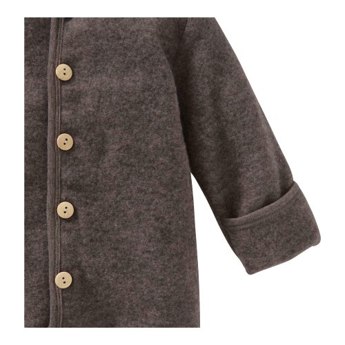 Wollfleece-Overall mit Klappbündchen aus Merinowolle