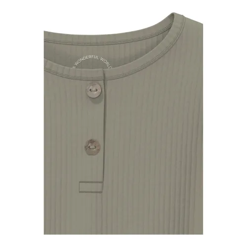 Henley-Shirt langarm Rippqualität