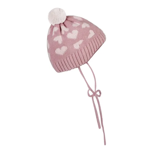 Winter-Strickmütze Bommel Herzen