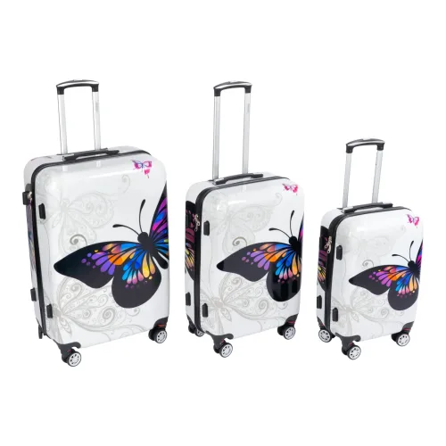 Deuba®, Hartschalenkoffer-Set Butterfly 3-tlg Polycarbonat