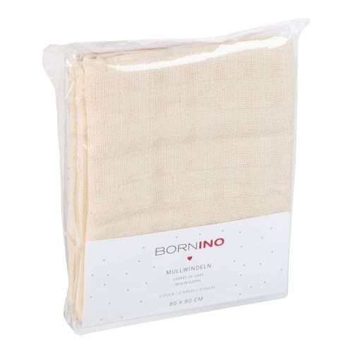 3er-Pack Mullwindel ungebleicht 80x80 cm