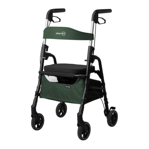 Playcare, Gehhilfe W04 mit Sitztasche, klappbar, grün