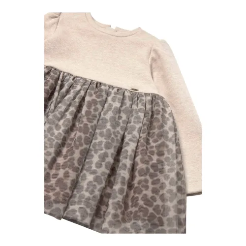 Kleid langarm 2 in 1 mit Tüllrock Leoprint