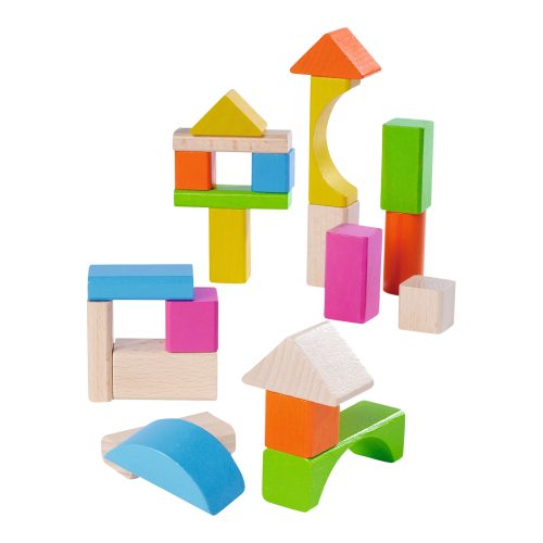 Holzbausteine Natur & Bunt