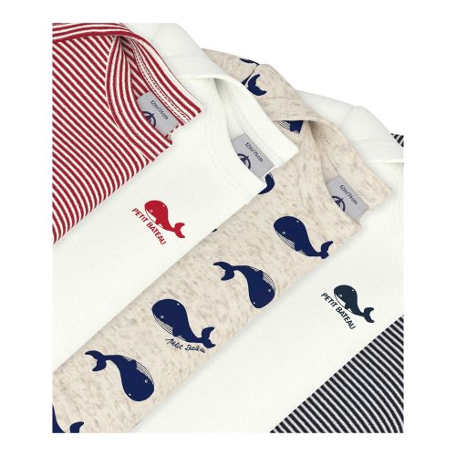 5er-Pack Bodys kurzarm Ringel Wale