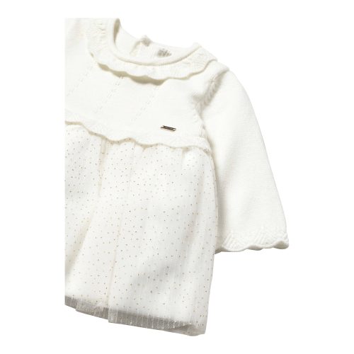Kleid langarm 2in1 Strickpullover und Tüllrock