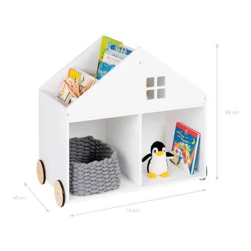 Bücherregal Haus mit Rollen