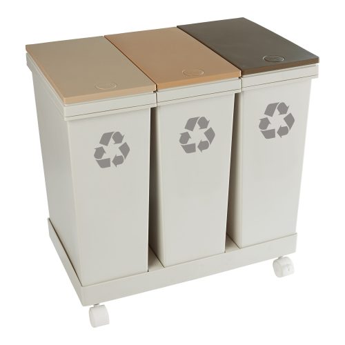 genialo, Mülltrennsystem "Genial", 3 Fächer je 20 l, braun