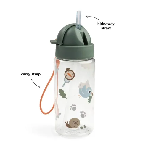 Trinkflasche mit Strohhalm, 350ml