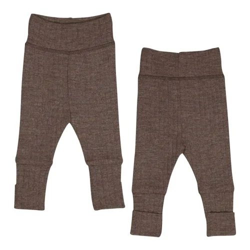 Wollhose mit Klappfuß Rippqualität Merinowolle