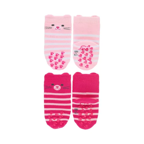 2er-Pack ABS-Krabbelsocken Katze
