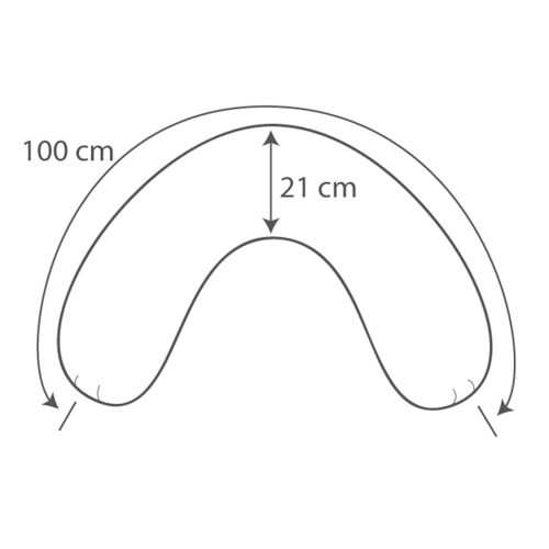 THERALINE Nackenkissen mittel 100 x 21 cm inkl. Bezug - Sternenhimmel - grau
