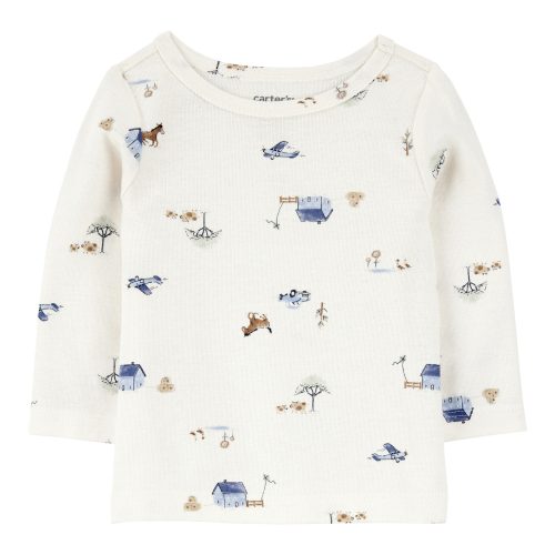 2-tlg. Set Latzhose und Shirt Farm Waffelpiqué