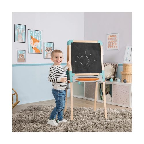 Smoby, Holztafel mit Zubehör Schwarz-Bunt
