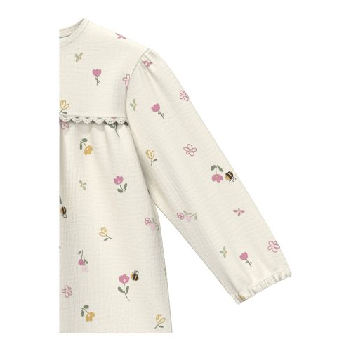 Musselin-Bluse Blumen Bienen
