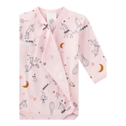 Sanetta Wickelbody langarm Mäuse Einhörner rosa