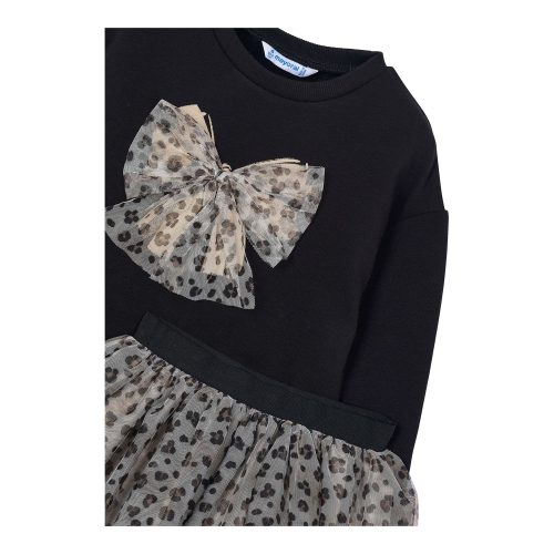 2-tlg. Set Sweatshirt und Tüllrock Leoprint