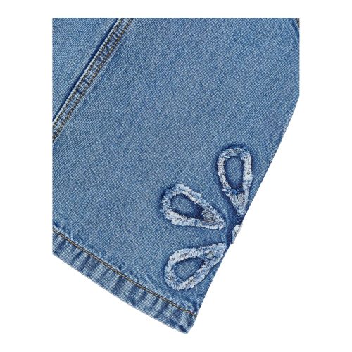 Jeans-Latzkleid Blumen