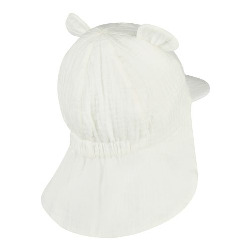 Musselin-Schirmmütze mit Nackenschutz und Ohren