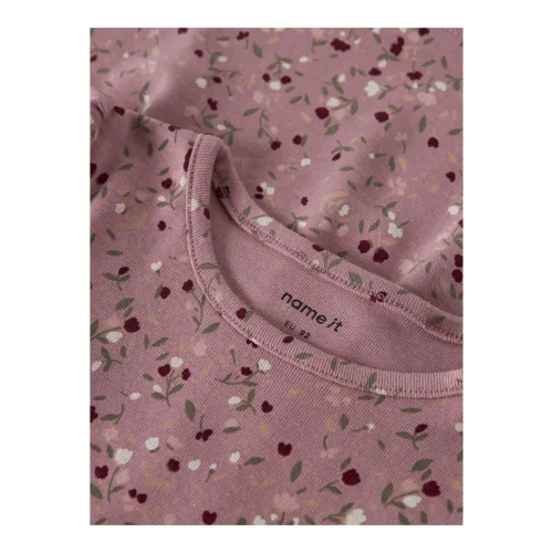 Kleid langarm Blumen Rippqualität