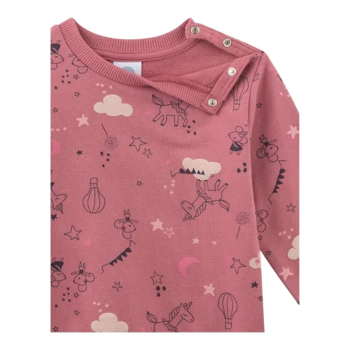 Sanetta Sweatshirt Mäuse Einhörner dunkelrosa