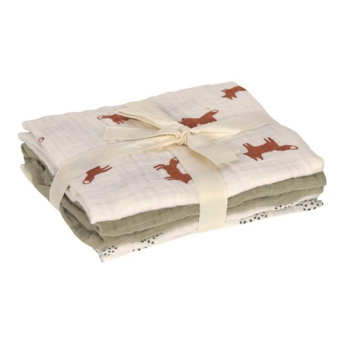 Lässig, LÄSSIG Mulltücher M 3er Pack Little Forest Fox 60 x 60 cm