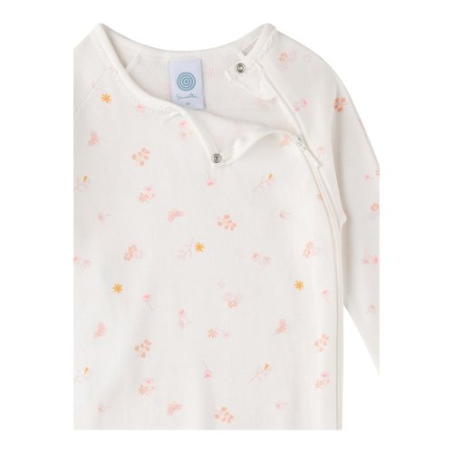 Schlafoverall mit Klappfuß Blumen
