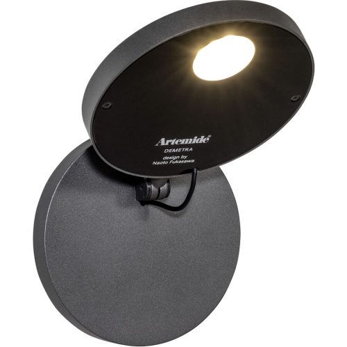 Designer-Wandlampe Artemide Demetra D 13 cm - Farbe: grau - LED - Lichtfarbe: Warmweiss - Material: Metall - Designer-Wandlampe- LED Energiesparlampe
