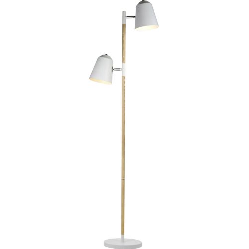 Stehlampe Kovlo Weiss Holz 23 cm 154 cm - Material: Buchenholz - Stehlampe