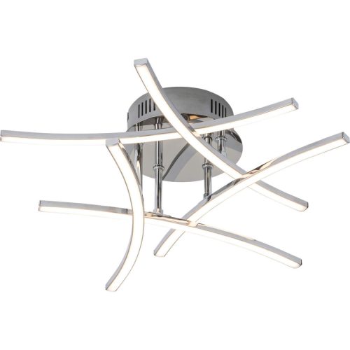 Deckenlampe Vargas Aluminium/Kunststoff/Metall chrom - LED - Lichtfarbe: Warmweiss - Material: Metall/Aluminium/Kunststoff - Deckenlampe- LED