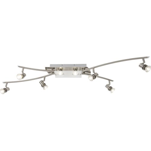 Spot Calisto Grau Metall 122.5 cm 16 cm - Farbe: Nickel - LED - Lichtfarbe: Warmweiss - Spot- LED Energiesparlampe