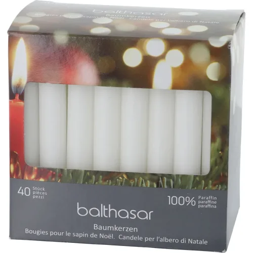 Weihnachtsbaumkerzen Basic Weiss Wachs 100 cm - Material: Paraffin - Weihnachtsbaumkerzen