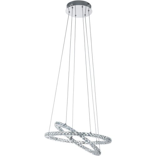 Eglo Pendellampe Varrazo Grau Stahl B 55.00 H 120 cm - Farbe: chrom - LED - Lichtfarbe: Helles Neutralweiss - Pendellampe- LED Energiesparlampe