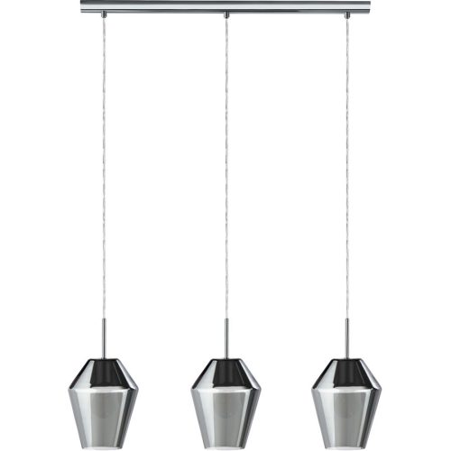 Eglo Pendellampe Murmillo Schwarz/Grau Stahl 17 cm 150 mm - Farbe: silber - Material: Stahl/ Glas - Pendellampe