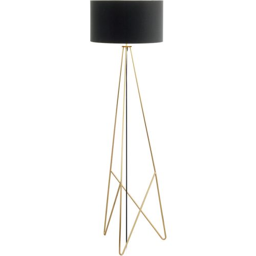 Stehlampe Camporale Gold/Schwarz Stahl/Stoff 154 cm - Farbe: schwarz-gold - Stehlampe