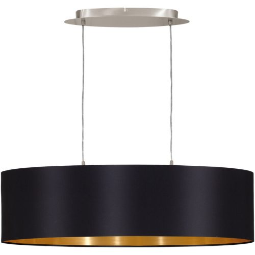 Pendellampe Maserlo Gold/Schwarz Stahl/Stoff 78 cm 110 cm - Farbe: schwarz-gold - Pendellampe
