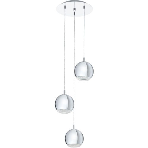 Pendellampe Conessa Grau Kunststoff/Metall 110 cm - Farbe: Chrom/klar - LED - Lichtfarbe: Warmweiss - Pendellampe- LED Energiesparlampe