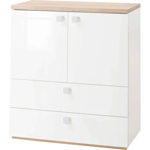Kommode Gianni Weiss Holz 90 cm 45 cm - Material: Holzwerkstoff - Kommode