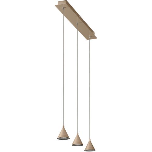 Pendellampe Dalia Gold Metall 65 cm 200 cm - Farbe: Gold edelmatt - LED - Lichtfarbe: Warmweiss - Pendellampe- LED Energiesparlampe