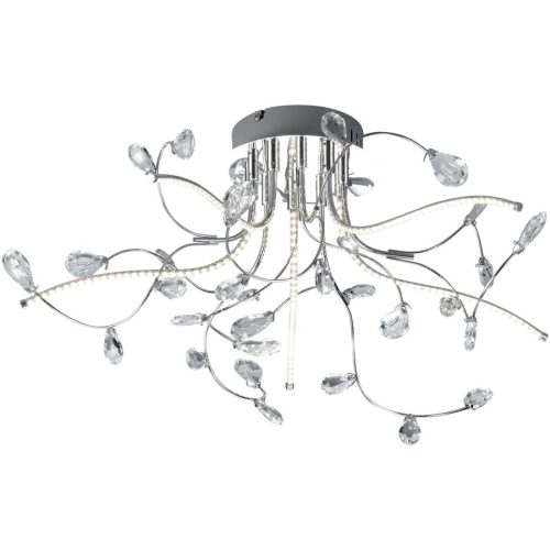 Deckenlampe Circae Grau Chrom/Glas 54 cm 30 cm - LED - Lichtfarbe: Warmweiss - Deckenlampe- LED Energiesparlampe