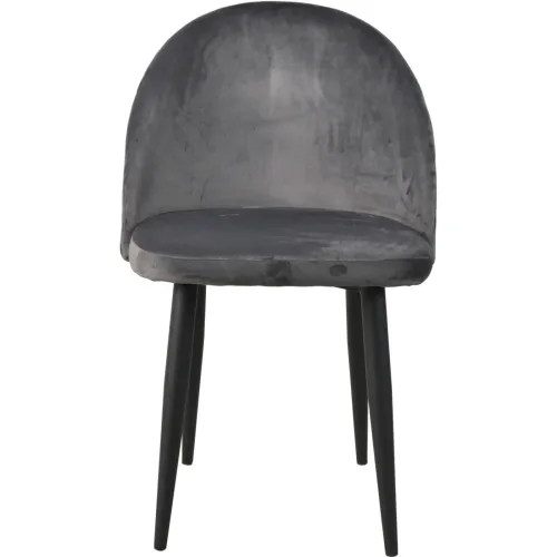 LIVIQUE, Stuhl 2er-Set Darwin Grau Samt 49 cm - Farbe: dunkelgrau - Stuhl 2er-Set