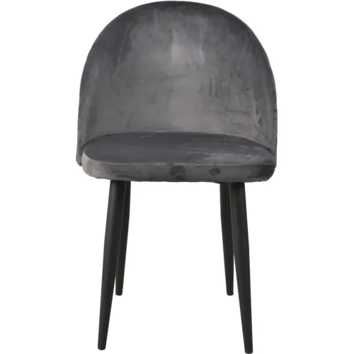 Stuhl 2er-Set Darwin Grau Samt 49 cm - Farbe: dunkelgrau - Stuhl 2er-Set
