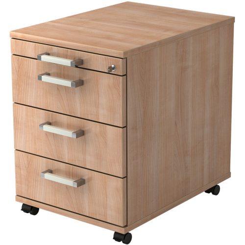 Rollcontainer Office Braun Holz 42.8 cm 59 cm 58 cm - Farbe: Nussbaum Dekor - Material: Holzwerkstoff - Rollcontainer