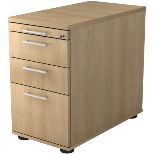 Standcontainer Office Braun/Silber Holz/Kunststoff 42.8 cm 76 cm 80 cm - Farbe: Eiche Dekor - Material: Holzwerkstoff - Standcontainer