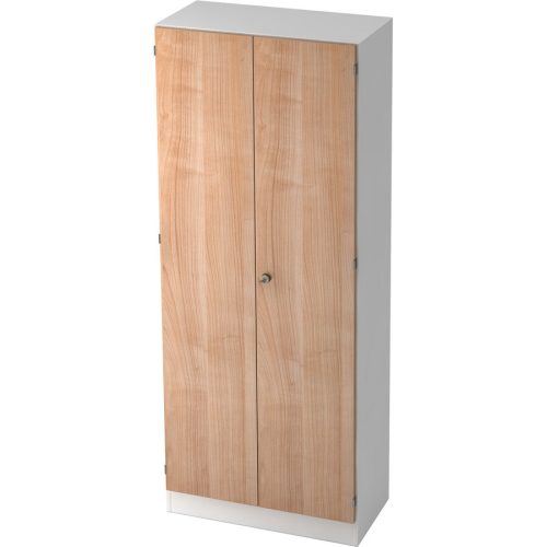 Aktenschrank Office Weiss/Braun Holz 80 cm 42 cm 200.4 cm - Farbe: Weiß, Nussbaum - Material: Holzwerkstoff - Aktenschrank